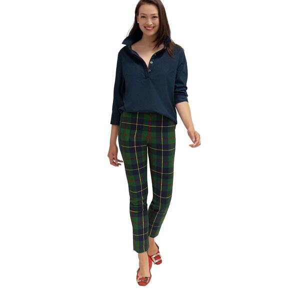 Gretchen Scott Designs Pants - Gretchen Scott Gripeless Pull On Pant - Plaidly Cooper Green Multi Sz Large‎